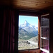 Aussicht aus unserem Zimmer im Berggasthaus Flue