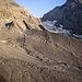 Vom Gamchigletscher unterhalb vom Morgenhorn ist außer einer trostlosen Moränenlandschaft nicht mehr viel übrig.