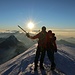 Gipfel Mont Blanc kurz nach Sonnenaufgang
