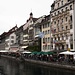 Restaurantzeile am Ufer der Reuss - Luzern.