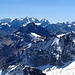Vom Gipfel: Blick in die Bernina-Region ..