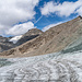 Auf dem Gletscher der Rückblick zum Gipfelgrat