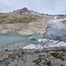 Gemäss Glamos "extrem und besorgniserregendes" Abschmelzen der Schweizer Gletscher im Hitzesommer 2022. Foto 11.9.2022. Der Gletschersee bestand im Jahre 2002 noch nicht. 