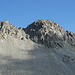 die sehr steile Geröllhalde des Piz Grisch