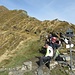 Sosta alla Bocchetta di Stavello (m 2201) prima di affrontare la cresta finale per arrivare in cima (+ 295 m).