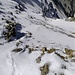 immer mal wieder wird in die frisch verschneite N-Flanke ausgewichen.