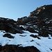 Steiles, aber einfaches Gelände zum oberen Gletscher