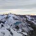 Frisch verschneite Berglandschaft - der Piz Lagrev ist schon in der Sonne