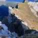 Blick zur Aufstiegsroute kurz vor dem Gipfel