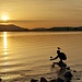 Abendstimmung am See vor Sonnenuntergang. Bild vom Vorabend. Der selige [u trainman] hat den Sonnenuntergang hier mal als "karibisch" bezeichnet.