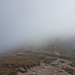 Nebel beim Abstieg.