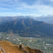 Ein wahnsinnig schönes Panorama über das Rhônetal mit den grossen Walliser 4000ern im Hintergrund!