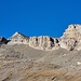 Rückblick zum Felsberger Calanda mit gut sichtbarer Abstiegsspur
