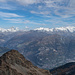 Matterhorn und Monte Rosa - unten Châtillon und Saint Vincent