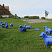 blau angelaufene Schafe beim Gasthaus zum Gupf