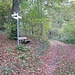 Dann kommt man vom schmalen Weg (von links oben kommend) wieder auf einen breiten Weg und geht wieder in die Gegenrichtung, und wieder ohne Höhenabbau.