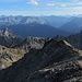 Gipfelschau Richtung Silvretta, im Vordergrund der auffällige Roggelskopf