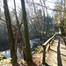 Am Staffelbach, (Rückblick); der Steg am Bach war teilweise feucht und rutschig, bei Frost sicher ein heikle Angelegenheit. (Weg-Nr. 10 entspricht der von uns eingeschlagenen Runde.)