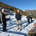 In arrivo alle baite della Casera Gavet, dove abbiamo avuto qualche indecisione sulla giusta direzione da seguire, perché la neve aveva coperto la traccia del sentiero.