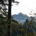 Le rocher de Dabo depuis le sentier qui descend dans la vallée de la Zorn