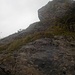 Kurz vor dem Gipfel. Der Felsklotz wird links umgangen.