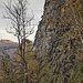 La parete Nord del Tono della Selva. E' il momento di iniziare a traversare a destra, verso il canale del Rio dei Merletti...