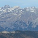 Berge der Ötztaler Alpen u. ihrer Untergruppe namens "Texelgruppe" im Zoom