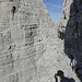 Blick voraus auf Seillänge 6, das Stützband.
