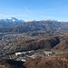 Die Schau über Borgosesia zum Monte Barone.