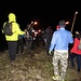 Arrivati sulla cima del Monte Pesora, siamo stati fermati perché occorreva attendere l’orario per accendere le torce (le 19.00), dopodiché siamo ripartiti in ordine sparso per creare la scenografica processione.