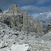 Rückblick zum Sas da Lech, der über dem Lago Pisciadù thront