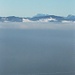 Blick vom Gurten Ostsignal (858 m) zum Pilatus (2120 m / 63 km). Davor die Blasenflue (1118 m / 19 km).