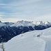 Winterwanderweg bei Motta Naluns mit Blick auf eher selten begangene Berge