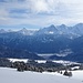 Blick vom Burgfeldstand auf Interlaken, dahinter Eiger, Mönch und Jungfrau