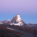 Am nächsten Morgen präsentiert sich uns das Matterhorn erst in pastell...