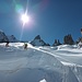 Sortie vers la droite pour se diriger vers le Glacier de Leschaux. Faut skier précis. 