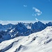 Bekannte Bergeller Kletterberge am Horizont von der Skilift-Bergstation