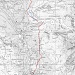 Ein Kartenausschnitt der Route II. Der blau eingezeichnete Weg ist die empfohlene Route zur Barneuza Alpage