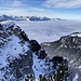 auf dem Niederhorn, tief unter uns das Justistal - überm Nebel Stockhorn & Co.