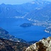 Zoom sul lago, con la penisola di Balbianello, Lenno, Argegno