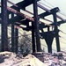 Agosto 1986: la teleferica Mastabbia-Lago di Chiesa per lo scarico del talco.<br />Ancora in funzione.