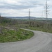 Für den Rückweg von der Hanskühnenburg nach Lonau nutze ich den asphaltierten Fahrweg. Hier braucht man nicht auf die Füße und den Untergrund zu achten, sondern kann während des Wandern in die Ferne gucken, beispielsweise zum Brocken links hinten. Der Zustand des Waldes vorne ist allerdings weniger schön.