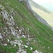 Pfadspur durch die Steilflanke auf ca. 1700 m