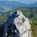 Blick über den Grat vor der Schlüsselstelle.