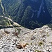 Blick vom Piz Armentarola zum Parkplatz an der Capanna Alpina
