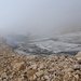Abstieg von der Fopa de Matia zum oberen Band – am Schneefeld<br />