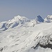 Zoomaufnahme zum Strahlhorn, Rimpfischhorn und Monte Rosa