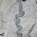 Kleinform des Karstes: Rinnenkarren durch fliessendes Wasser in Form eines mäandrierenden Bächleins