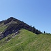 Fast am Gipfel vom Stuibenkopf, vor den Latschen bin ich leicht bergab nach links um dann in der Flanke aufzusteigen.