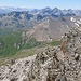 Aussicht vom Gipfel des Piz Viroula. Rechts im Bild der niedrigere Westgipfel.